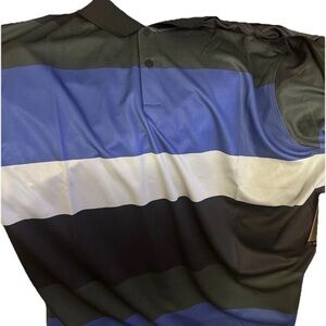Nike Golf Polo XL NWT Dri-Fit Men's Short Sleeve Striped Black Gray Purple